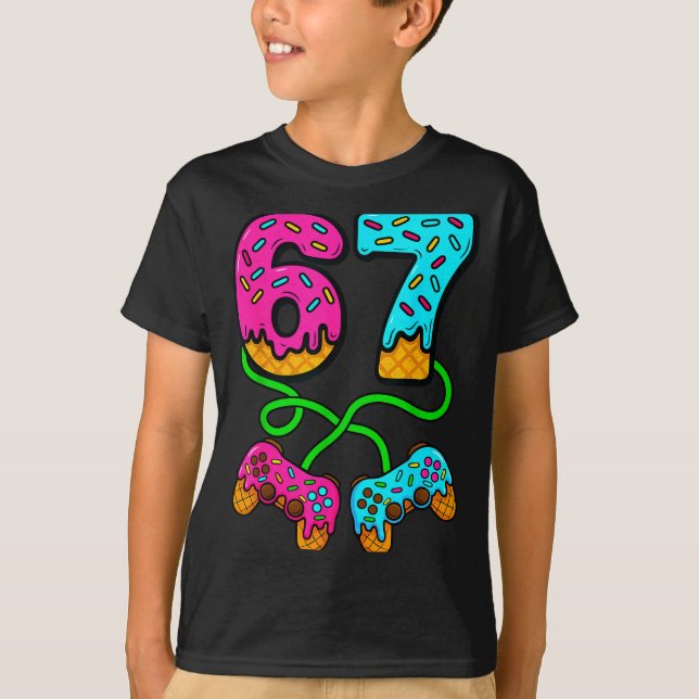 67 Ice Cream Drip Meme Gamer Six Seven Gen Alpha S T-Shirt (Vorderseite)