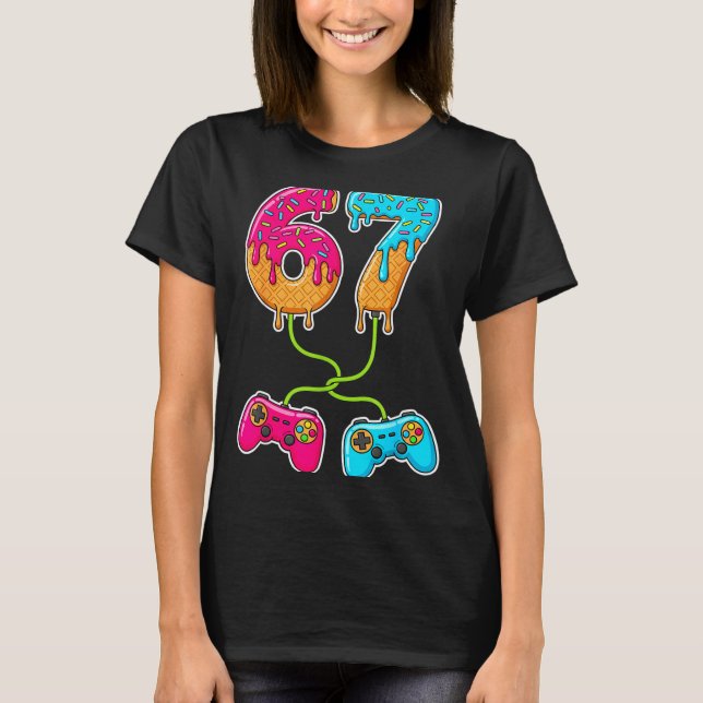 67 Ice Cream Drip Meme Gamer Six Seven Gen Alpha S T-Shirt (Vorderseite)