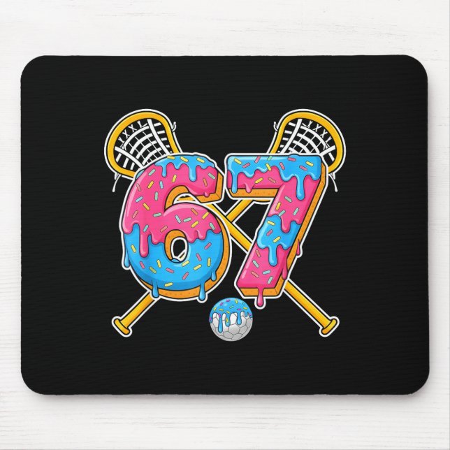 67 Ice Cream Drip Meme Gen Alpha Slang Lacrosse Sr Mousepad (Vorne)
