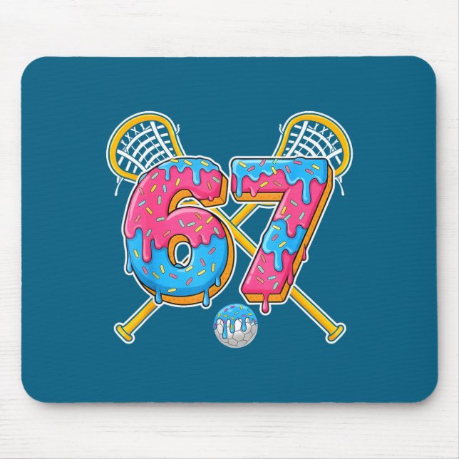 67 Ice Cream Drip Meme Gen Alpha Slang Lacrosse Sr Mousepad (Vorne)