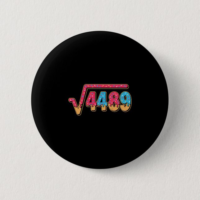67 Ice Cream Drip Meme Math Teacher School Square  Button (Vorderseite)