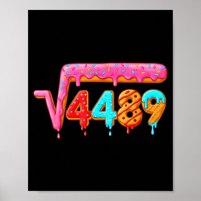 67 Ice Cream Drip Meme Math Teacher School Square  Poster (Vorne)