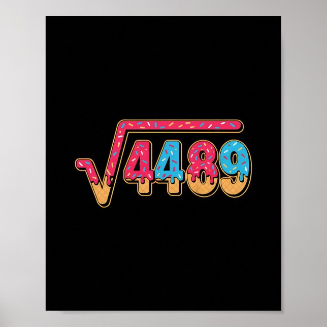 67 Ice Cream Drip Meme Math Teacher School Square  Poster (Vorne)
