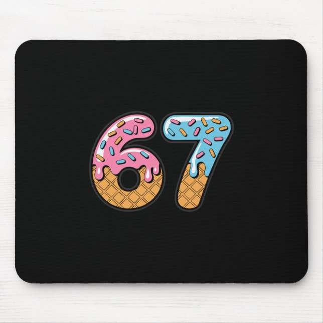 67 Ice Cream Drip Meme Six Seven Gen Alpha Slang 2 Mousepad (Vorne)