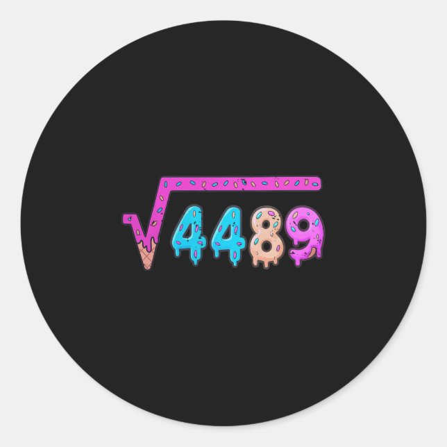 67 Ice Cream Drip Meme Square Root 4489 Six Seven  Runder Aufkleber (Vorderseite)