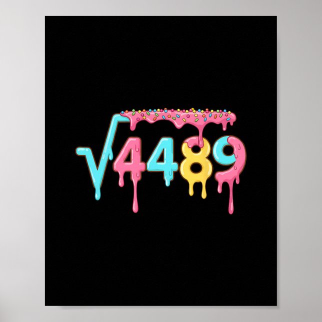 67 Ice Cream Drip Meme Square Root 4489 Slang Math Poster (Vorne)