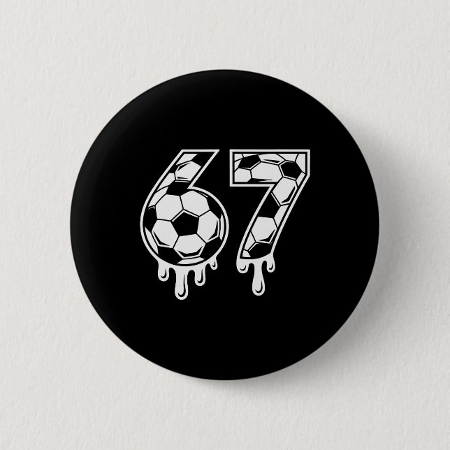 67 Ice Cream Drip Soccer Gen Alpha Six Seven Meme  Button (Vorderseite)