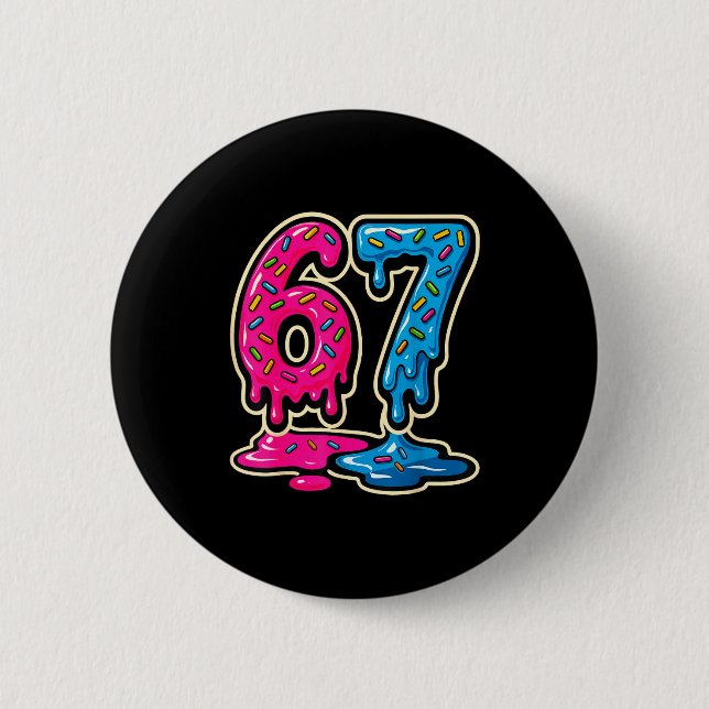 67 Ice Cream Meme Six Seven  Button (Vorderseite)