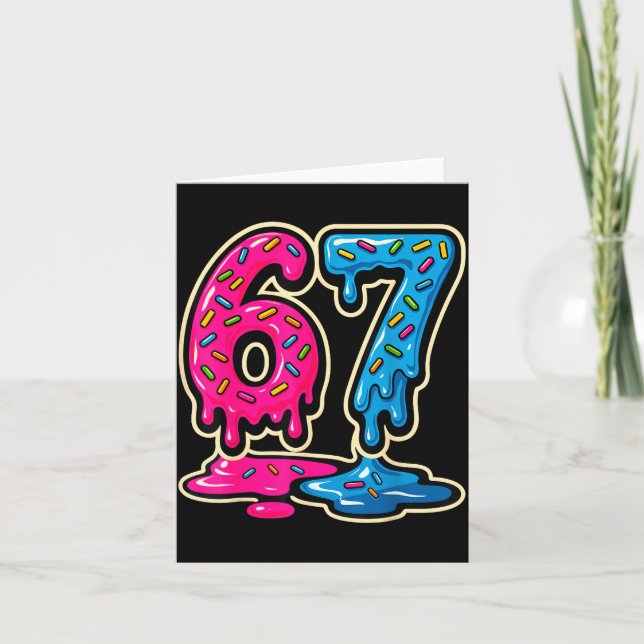 67 Ice Cream Meme Six Seven  Karte (Vorderseite)