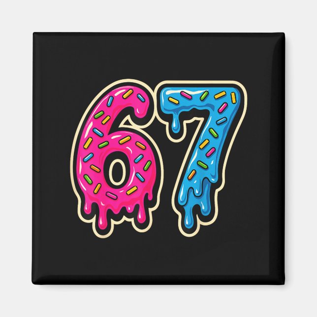 67 Ice Cream Meme Six Seven  Magnet (Vorne)