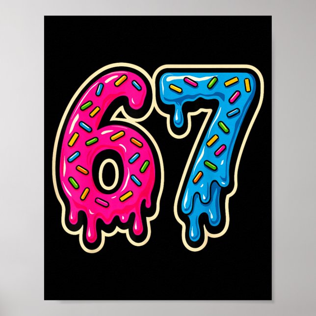 67 Ice Cream Meme Six Seven  Poster (Vorne)