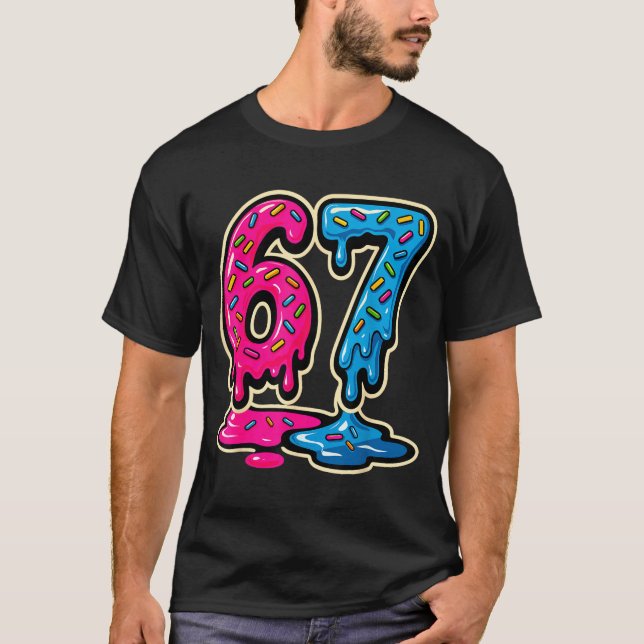 67 Ice Cream Meme Six Seven  T-Shirt (Vorderseite)