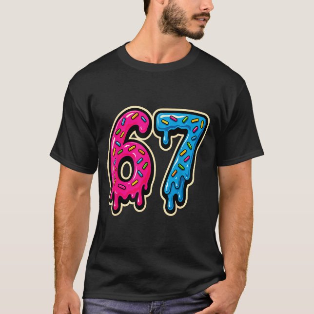 67 Ice Cream Meme Six Seven  T-Shirt (Vorderseite)