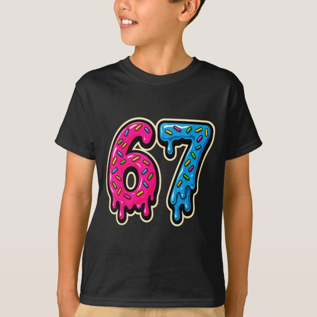 67 Ice Cream Meme Six Seven  T-Shirt (Vorderseite)