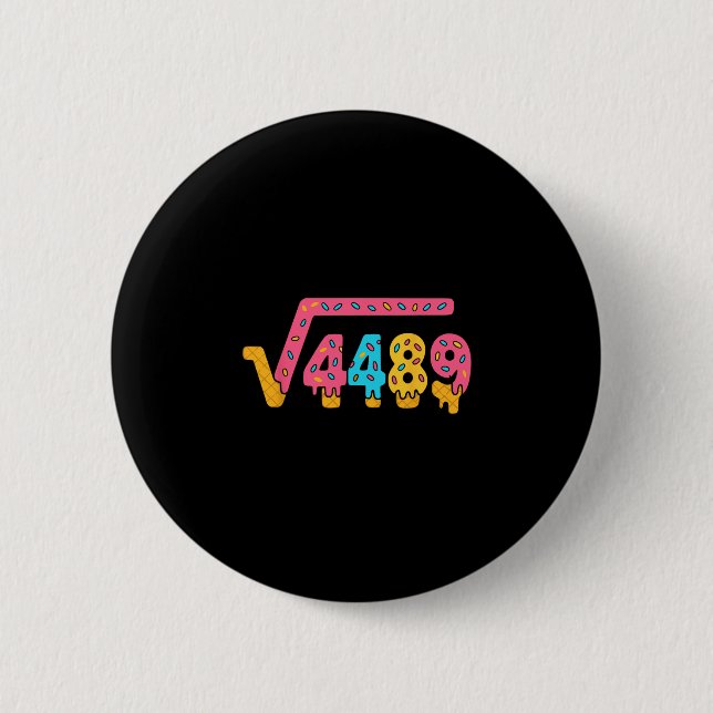 67 Ice Cream Meme Square Root 4489 Slang Math Teac Button (Vorderseite)