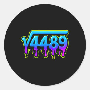 67 Ice Meme Quadratwurzel 4489 Slang Mathelehrer Runder Aufkleber