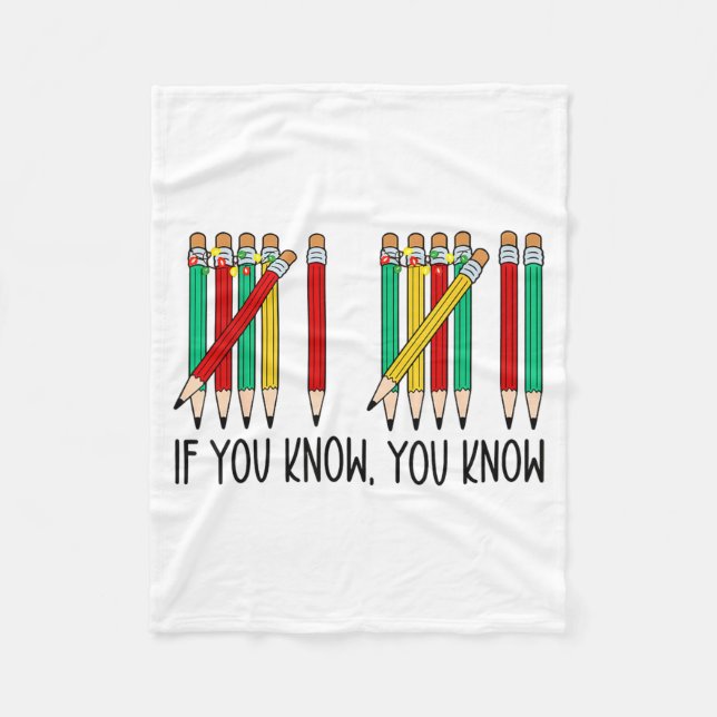 67 If You Know You Know Tally Marks Pencils Six Se Fleecedecke (Vorderseite)