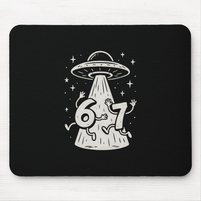 67 Internet Meme UFO Sechs Sieben Viraler Trend Ge Mousepad (Vorne)