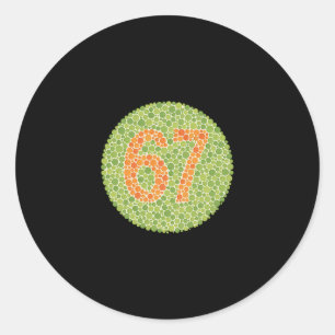 67 Ishihara-Test Lustiger Farbblindheitstest 6 7 V Runder Aufkleber