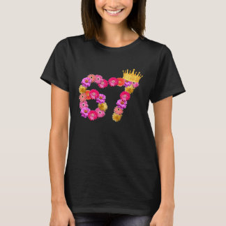 67 Jahre alt Geburtstag Blume gekrönt ihre 67. T-Shirt