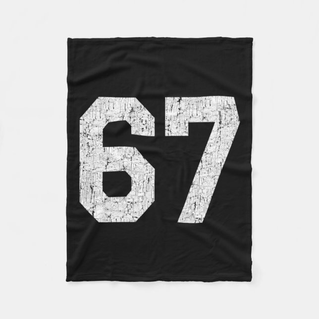 #67 Jersey Uniform Varsity Sports Number Fleecedecke (Vorderseite)