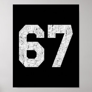 #67 Jersey Uniform Varsity Sports Number Poster