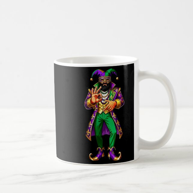 67 Jester Man Mardi Gras Six Seven Meme Gen Alpha  Kaffeetasse (Rechts)