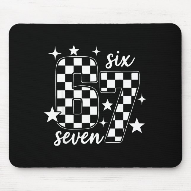67 Kariert Sechs Sieben Meme 6 7 Gen Alpha Lehrer  Mousepad (Vorne)