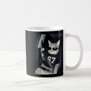67 Katze trägt Sungles Gen Alpha Lustig Sechs Sieb Kaffeetasse