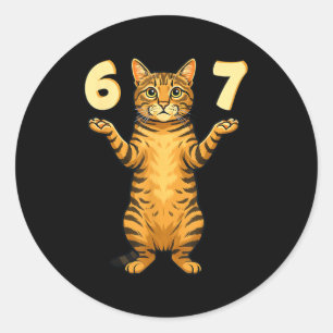 67 Katzen-Meme lustiger Gen-Alpha-Slang-Humor für  Runder Aufkleber