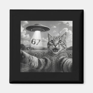 67 Katzen-Selfie mit Alien-Ufos Lustige Katze Sech Magnet