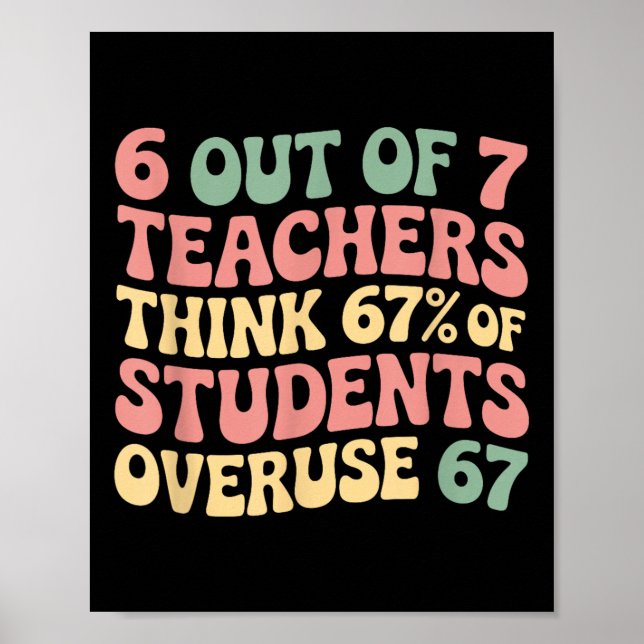 67 Lehrer 6 7 Überbeanspruchung Six Seven Meme Lus Poster (Vorne)