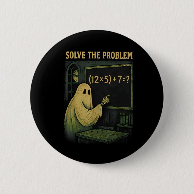 67 Lehrer Halloween Geist Sechs Sieben Meme Brainr Button (Vorderseite)