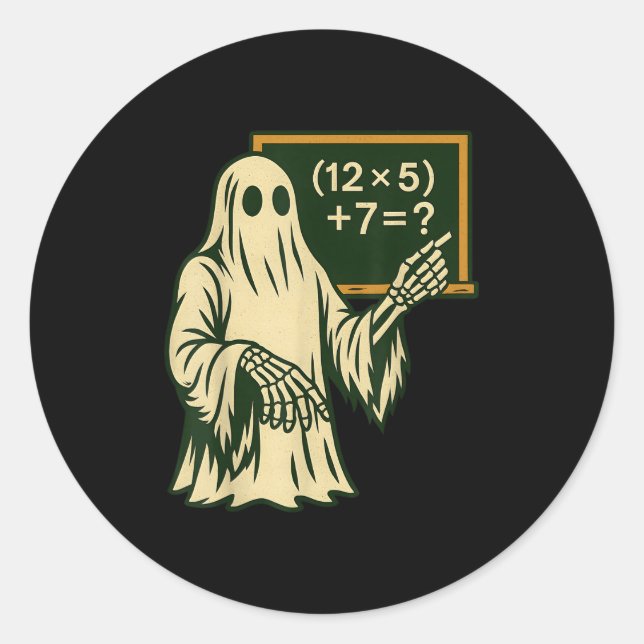 67 Lehrer Halloween Geist Sechs Sieben Meme Brainr Runder Aufkleber (Vorderseite)