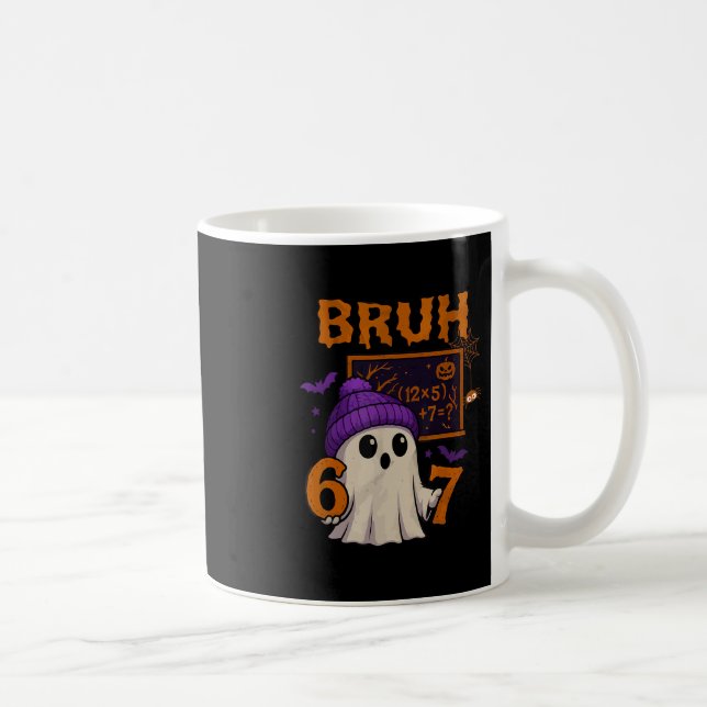 67 Lehrer Halloween Geist Sechs Sieben Meme Mathe  Kaffeetasse (Rechts)