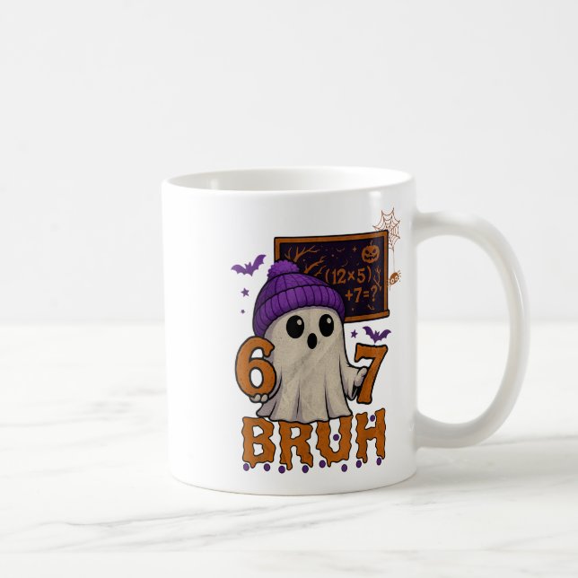 67 Lehrer Halloween Geist Sechs Sieben Meme Mathe  Kaffeetasse (Rechts)