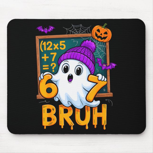 67 Lehrer Halloween Geist Sechs Sieben Meme Mathe  Mousepad (Vorne)