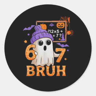 67 Lehrer Halloween Geist Sechs Sieben Meme Mathe Runder Aufkleber