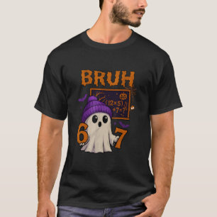67 Lehrer Halloween Geist Sechs Sieben Meme Mathe T-Shirt