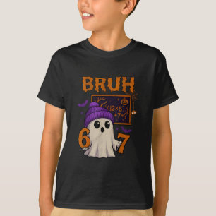 67 Lehrer Halloween Geist Sechs Sieben Meme Mathe  T-Shirt