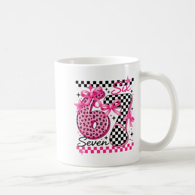 67 Leopard Checkered Six Seven Meme 6-7 Teachers  Kaffeetasse (Rechts)