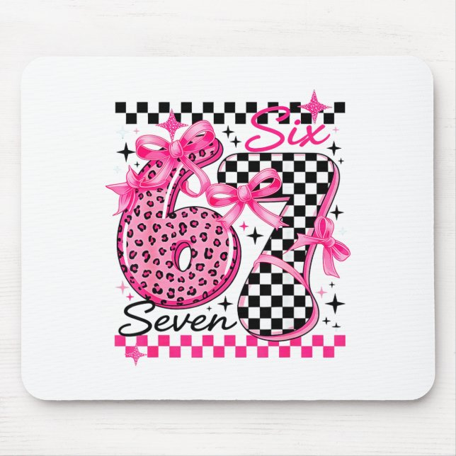67 Leopard Checkered Six Seven Meme 6-7 Teachers  Mousepad (Vorne)
