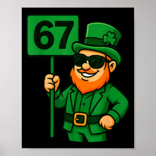 67 Leprechaun Sechs Sieben Gen Meme Glückliche Sti Poster