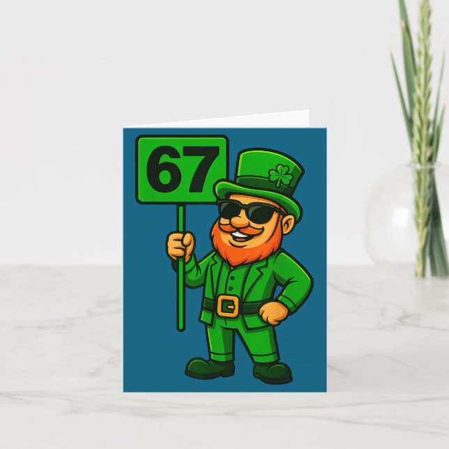 67 Leprechaun Six Seven Gen Meme Lucky Vibes St Pa Karte (Vorderseite)