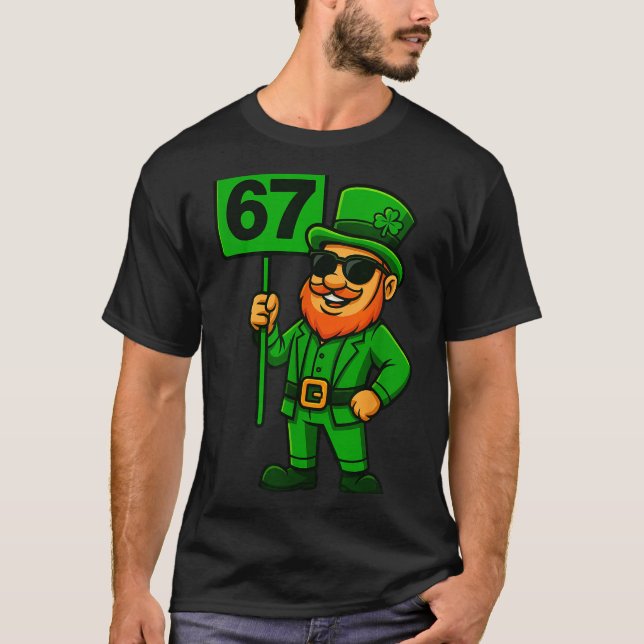 67 Leprechaun Six Seven Gen Meme Lucky Vibes St Pa T-Shirt (Vorderseite)