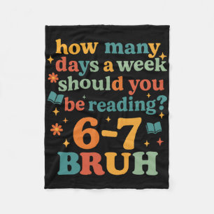 67 Lesender Ela-Lehrer Retro-Bibliothekar 6 7 Meme Fleecedecke