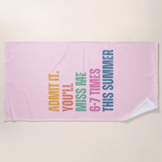 67 Letzter Schultag Soft Pink Ästhetik Benutzerdef Strandtuch