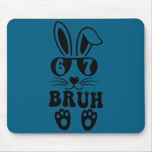67 lustig bruh sechs sieben Meme Kaninchen Hase Mousepad