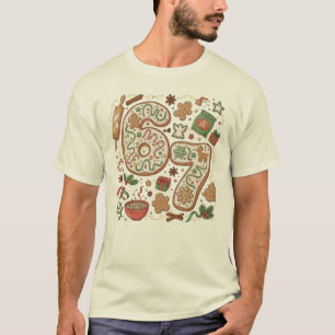 67 Lustige 6 7 Sechs Sieben Lebkuchen-Weihnachtspl T-Shirt