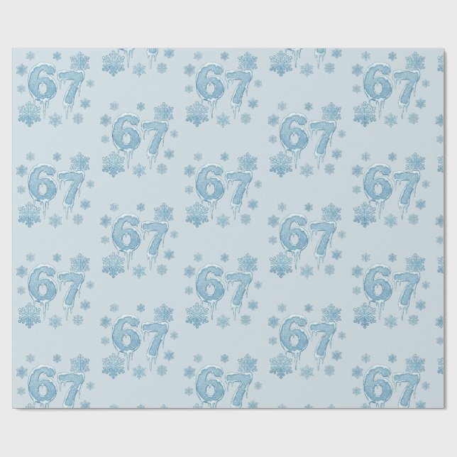 67 Lustige 6 7 Sechs Sieben Schneeflocke Weihnacht Geschenkpapier (Flach)